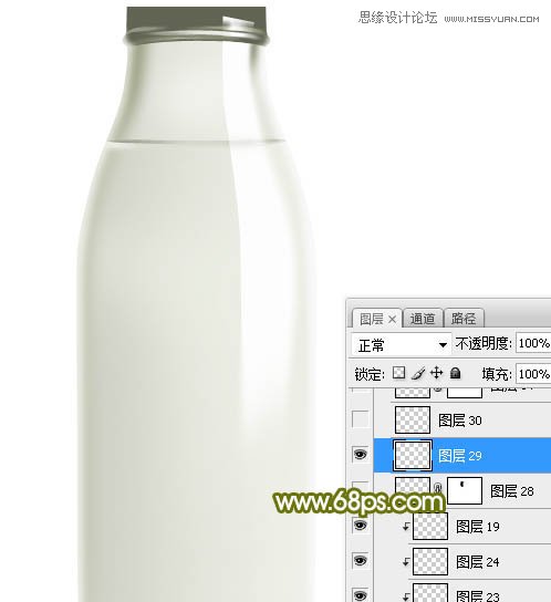 Photoshop绘制玻璃光泽的牛奶瓶子教程,PS教程,素材中国网