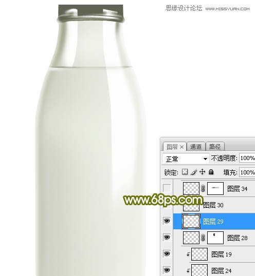 Photoshop绘制玻璃光泽的牛奶瓶子教程,PS教程,素材中国网