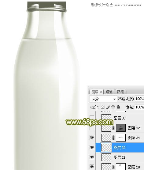 Photoshop绘制玻璃光泽的牛奶瓶子教程,PS教程,素材中国网