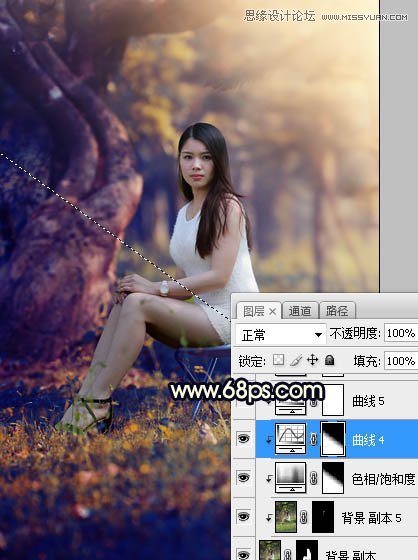 Photoshop调出公园美女照片暖黄色逆光效果,PS教程,素材中国网