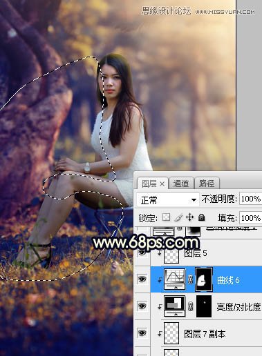 Photoshop调出公园美女照片暖黄色逆光效果,PS教程,素材中国网