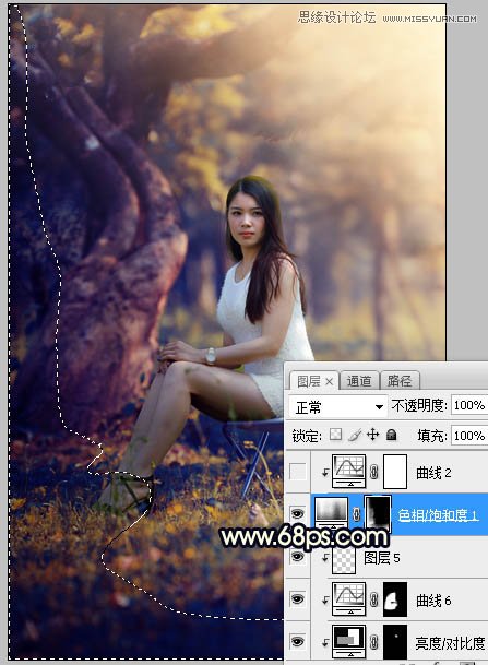 Photoshop调出公园美女照片暖黄色逆光效果,PS教程,素材中国网