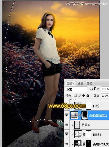 Photoshop给外景人像添加黄昏色美景效果,PS教程,素材中国网