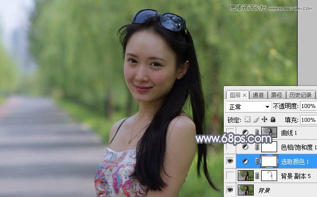 Photoshop调出外景美女照片甜美柔色效果,PS教程,素材中国网