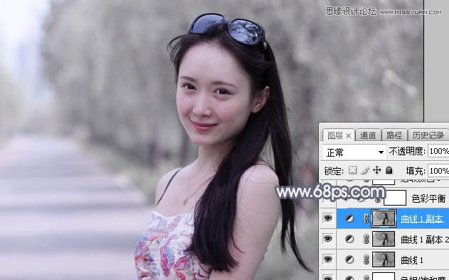 Photoshop调出外景美女照片甜美柔色效果,PS教程,素材中国网