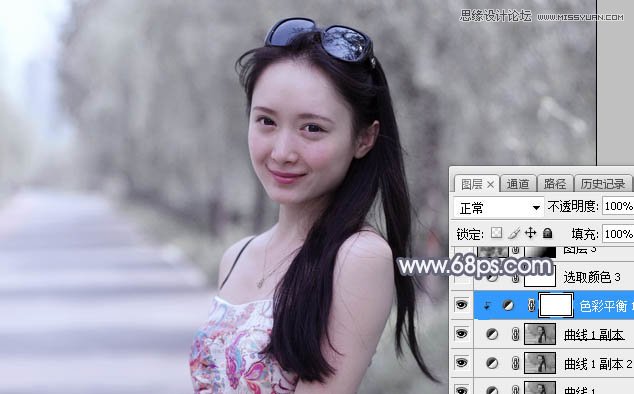 Photoshop调出外景美女照片甜美柔色效果,PS教程,素材中国网