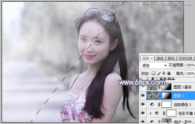 Photoshop调出外景美女照片甜美柔色效果,PS教程,素材中国网