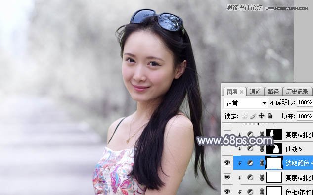 Photoshop调出外景美女照片甜美柔色效果,PS教程,素材中国网