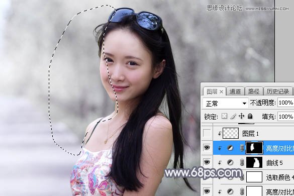 Photoshop调出外景美女照片甜美柔色效果,PS教程,素材中国网