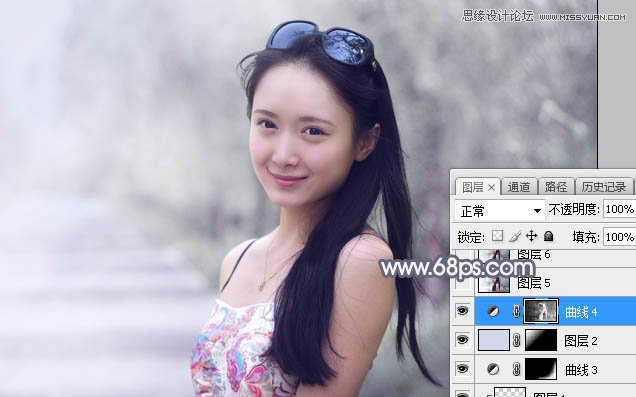 Photoshop调出外景美女照片甜美柔色效果,PS教程,素材中国网