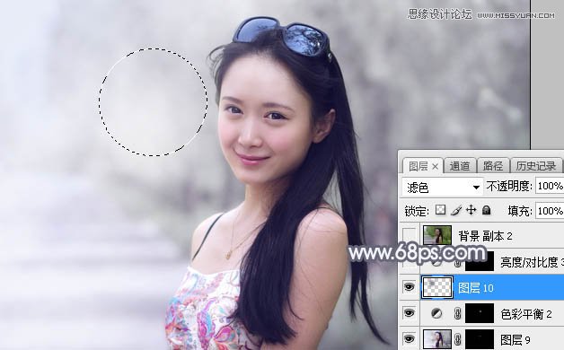 Photoshop调出外景美女照片甜美柔色效果,PS教程,素材中国网