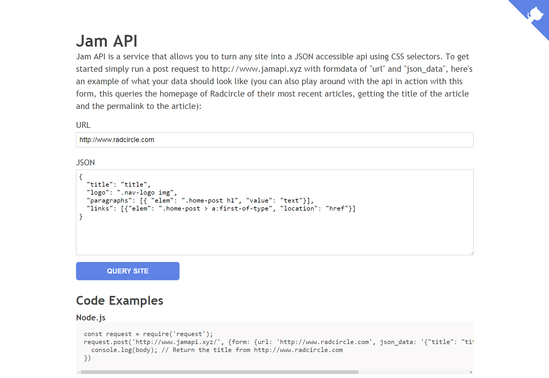 jam-api-json-accessible-websites-using-css-selectors