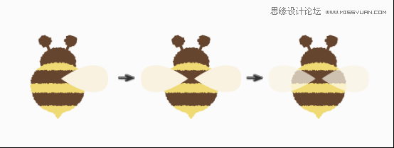 Illustrator绘制抽象风格的小蜜蜂效果,PS教程,素材中国网