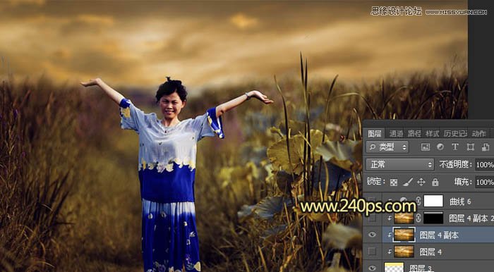 Photoshop调出外景人像黄昏美景效果图,PS教程,素材中国网