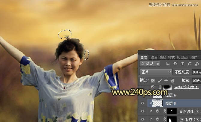 Photoshop调出外景人像黄昏美景效果图,PS教程,素材中国网