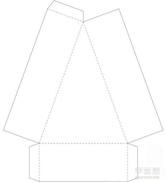 三角形点心盒的折法 折纸三角形点心盒展开图 -  