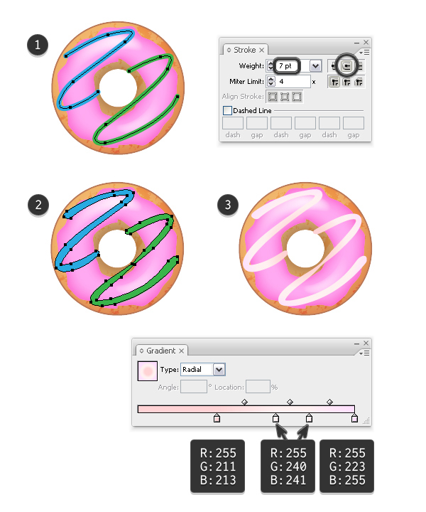 create icing on strawberry donut 1