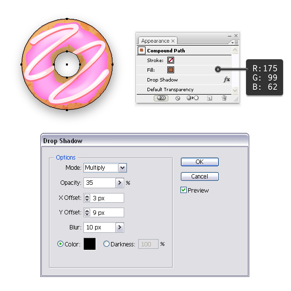 add shadow to donut