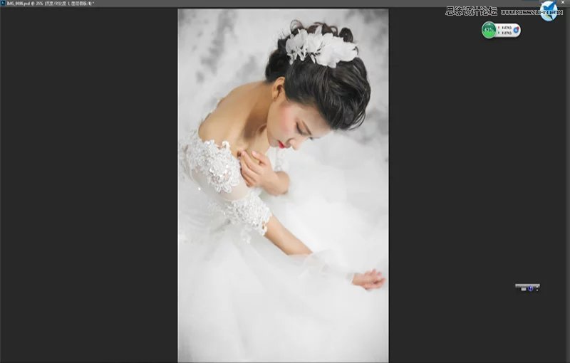 Photoshop给室内婚纱照片添加甜美肤色效果,PS教程,素材中国网