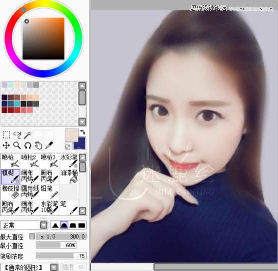 Photoshop给可爱的美女照片转手绘特效,PS教程,素材中国网