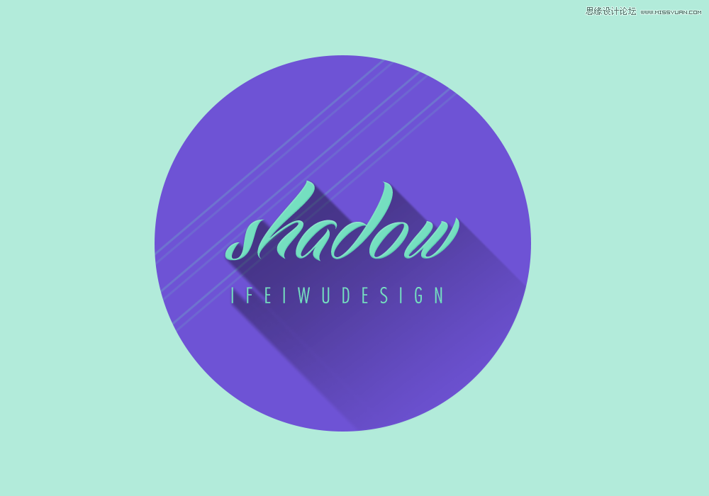 Photoshop简单的制作扁平化字体长阴影效果,PS教程,素材中国网
