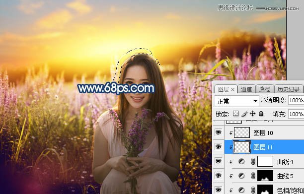 Photoshop给外景人像照片添加唯美夕阳景色,PS教程,素材中国网