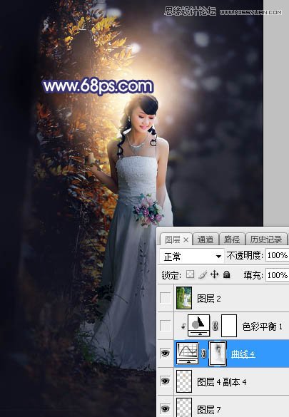 Photoshop调出人像照片梦幻紫色效果,PS教程,素材中国网