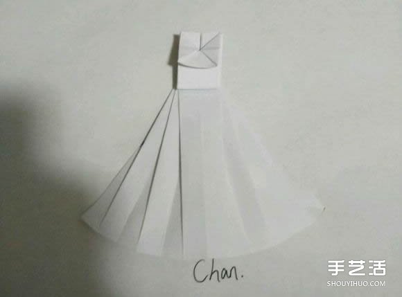 折纸婚纱裙_手工折纸