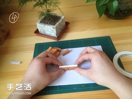 陶土小红砖手工制作花盆 迷你方形花盆DIY教程 -  