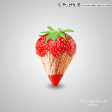 Photoshop合成创意的铅笔草莓图像教程,PS教程,素材中国网