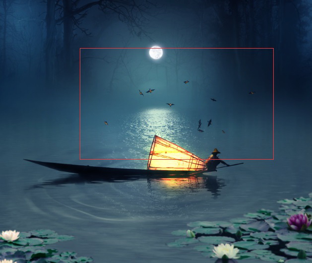 Photoshop合成在月色下停泊的小船场景,PS教程,素材中国网