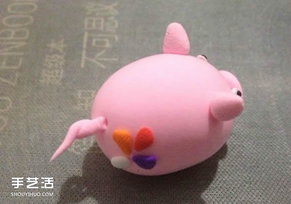 超轻粘土小粉猪DIY图解 手工粘土小猪的做法 -  