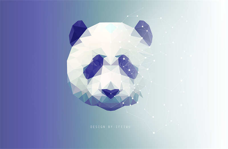 Photoshop制作低多边形特效的熊猫头像,PS教程,素材中国网