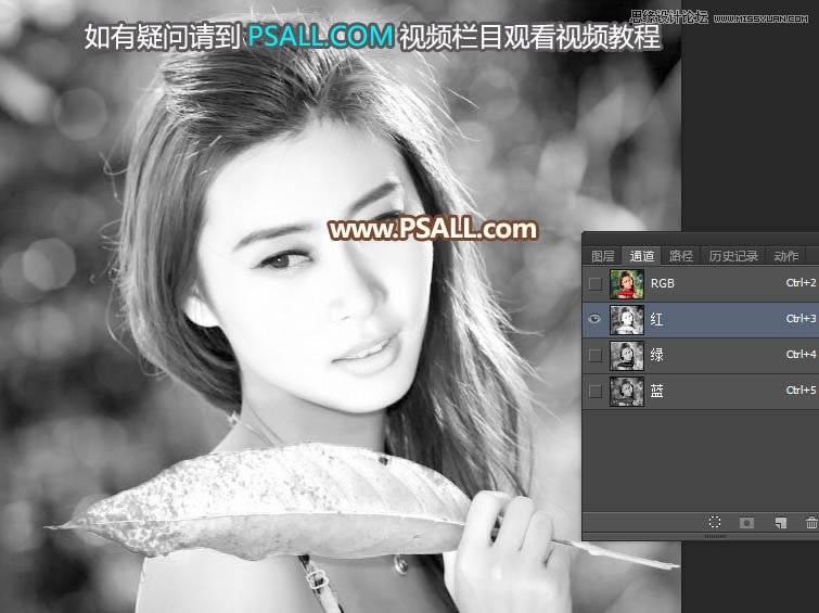 Photoshop巧用通道抠出多发丝的美女人像,PS教程,素材中国网