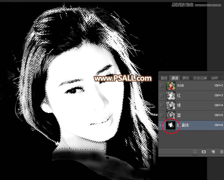 Photoshop巧用通道抠出多发丝的美女人像,PS教程,素材中国网