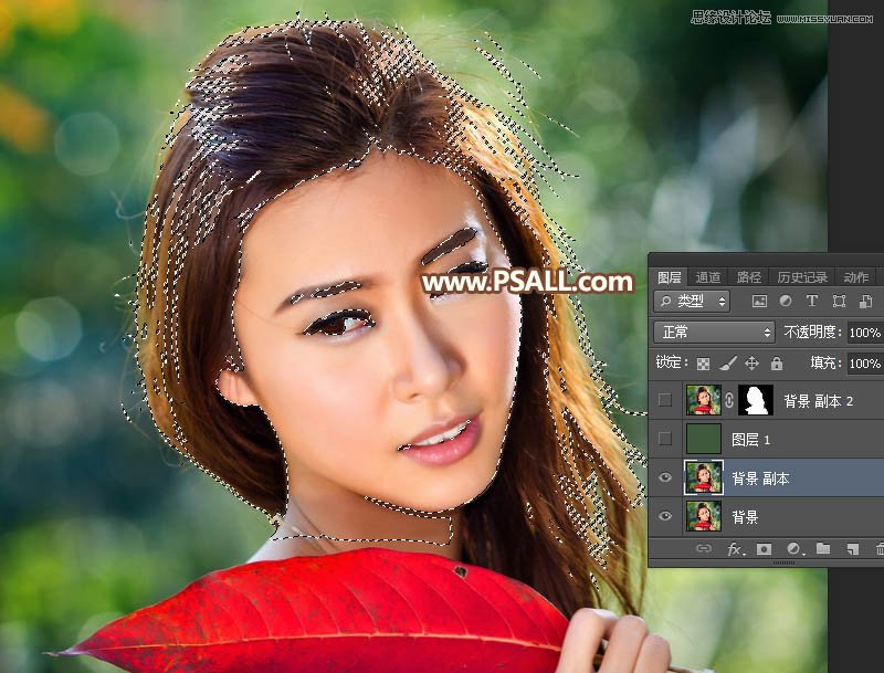 Photoshop巧用通道抠出多发丝的美女人像,PS教程,素材中国网