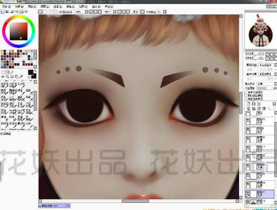 Photoshop详解芭比娃娃眼睛部分的绘画效果,PS教程,素材中国网