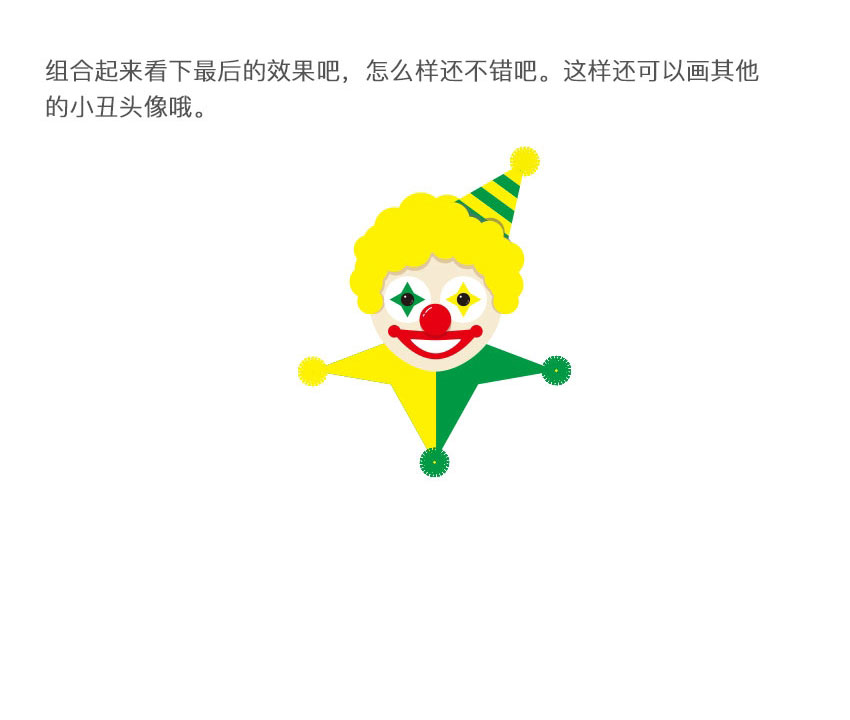 Illustrator绘制卡通风格的小丑图标教程,PS教程,素材中国网