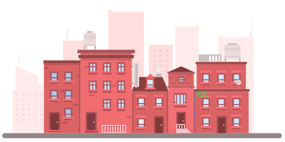 Illustrator绘制卡通风格的城市建筑插画,PS教程,素材中国网
