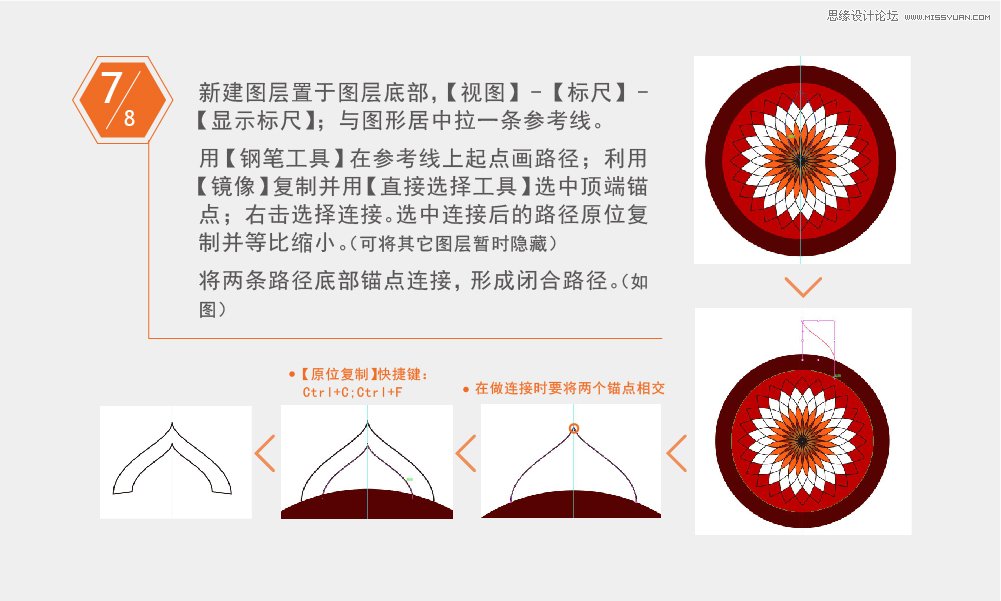 Illustrator绘制可爱简约的莲花图形图标,PS教程,素材中国网