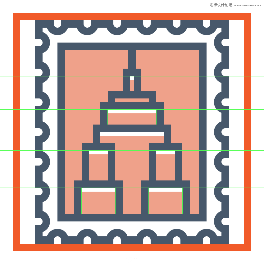 Illustrator绘制复古风格的邮票小插画,PS教程,素材中国网