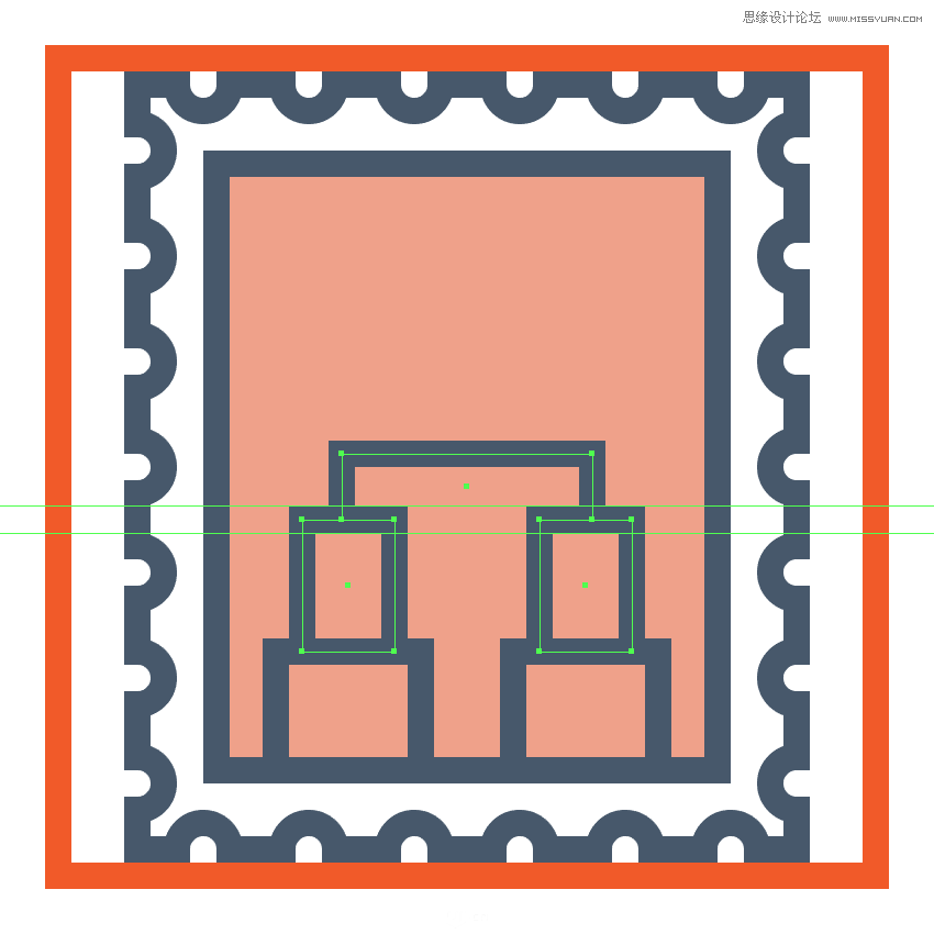 Illustrator绘制复古风格的邮票小插画,PS教程,素材中国网