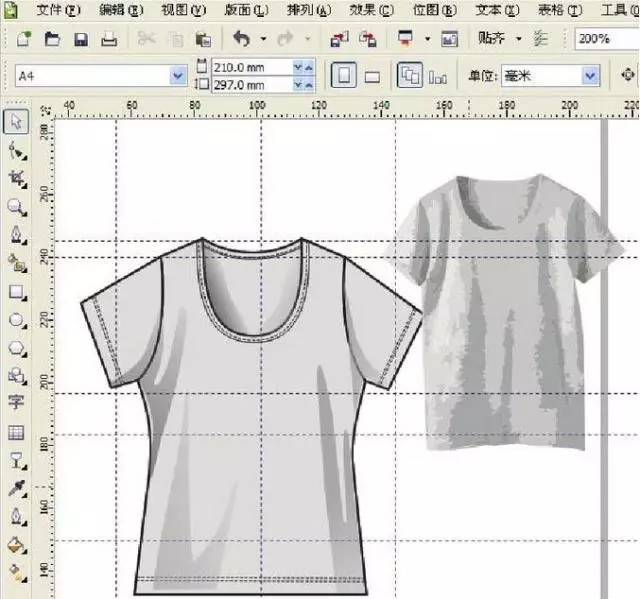 Coreldraw详细解析女士T恤的款式图画法,PS教程,素材中国网