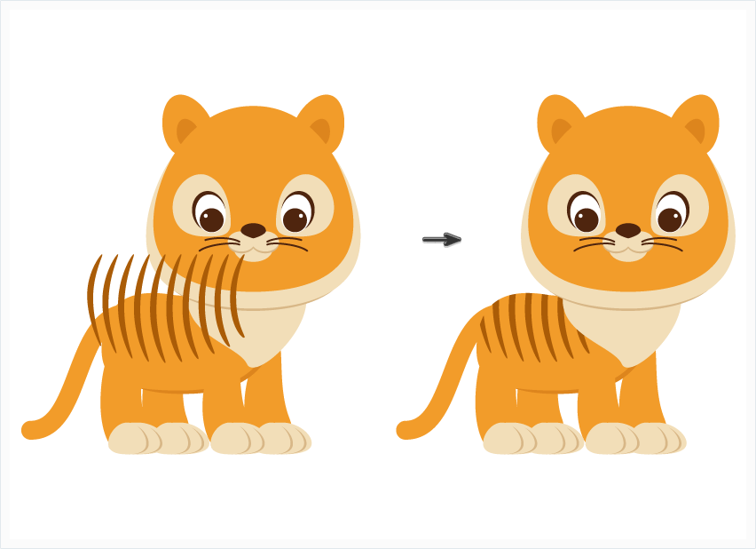 Illustrator绘制卡通可爱的小老虎插图,PS教程,素材中国网