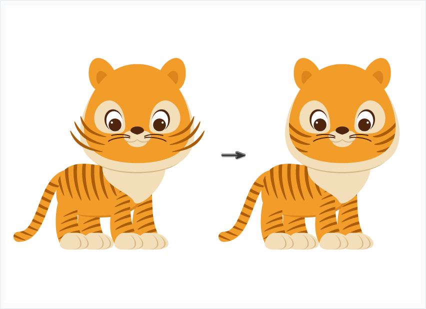 Illustrator绘制卡通可爱的小老虎插图,PS教程,素材中国网