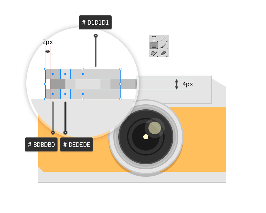 Illustrator绘制复古风格的相机图标教程,PS教程,素材中国网