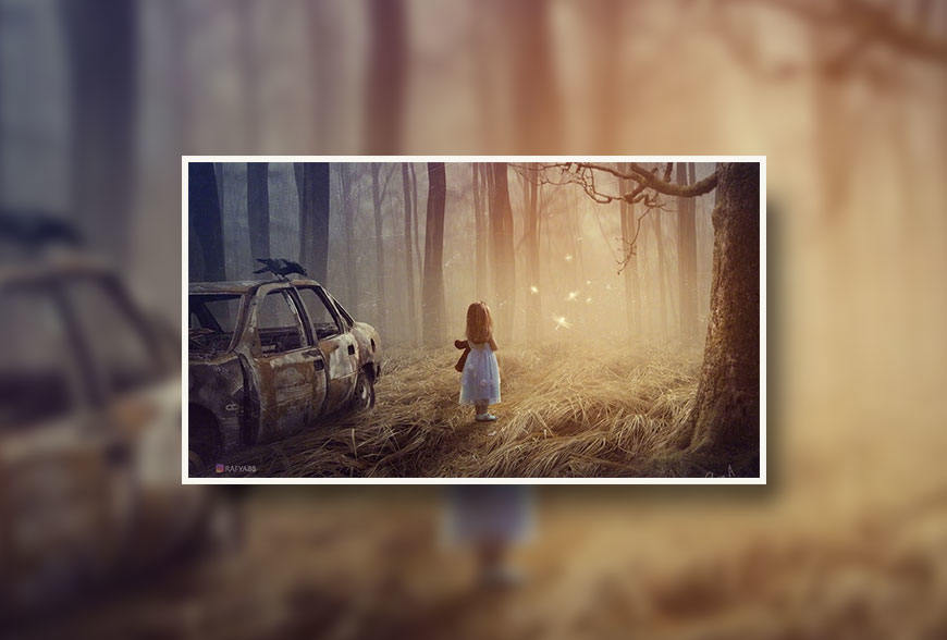 Photoshop合成在梦幻森林中的小女孩场景,PS教程,素材中国网