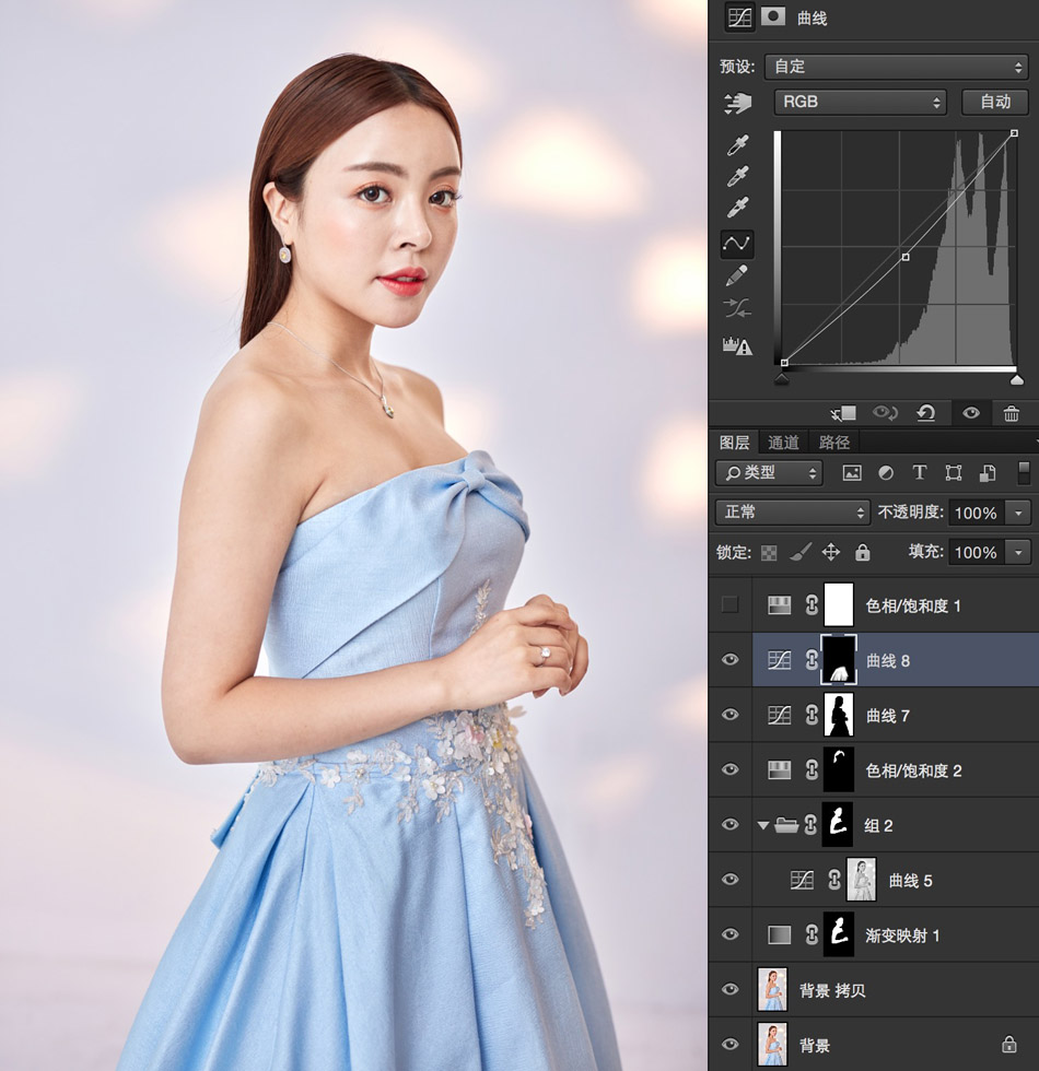 Photoshop给曝光不足的美女人像美白美肤,PS教程,素材中国网