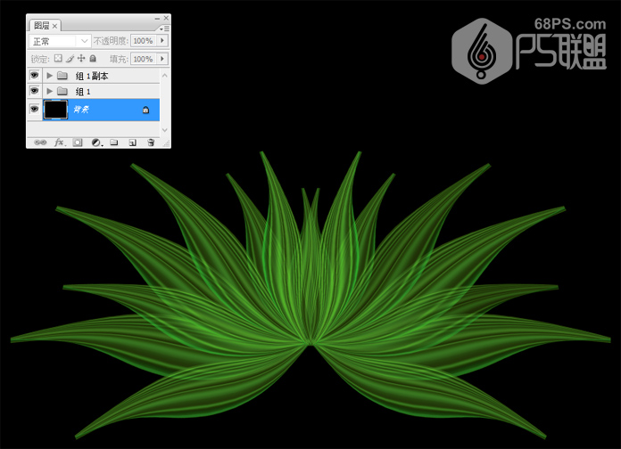 Photoshop绘制创意的绿色花朵效果图,PS教程,素材中国网
