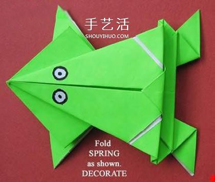 按一下会跳的青蛙折纸折纸会跳远的青蛙图解